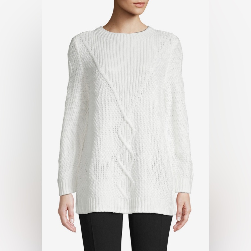 Karl Lagerfeld White Cable Knit Sweater